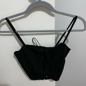 black mini crop tank by forever 21